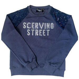 SCERVINO STREET Fall Winter Blue Sweater Crystal Name Brand Size S.